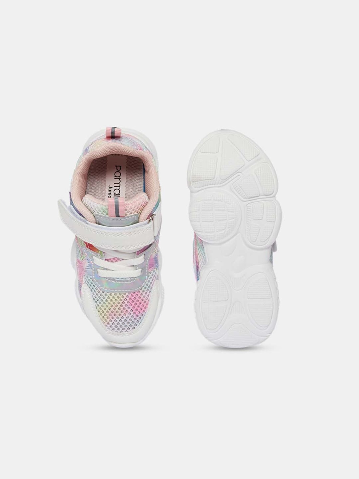 Pantaloons Junior White & Pink Velcro Shoes