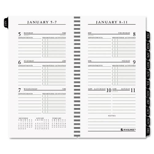 Executive Pocket Size Weekly/monthly Planner Refill, 3 1/4 X 6 1/4, White, 2017