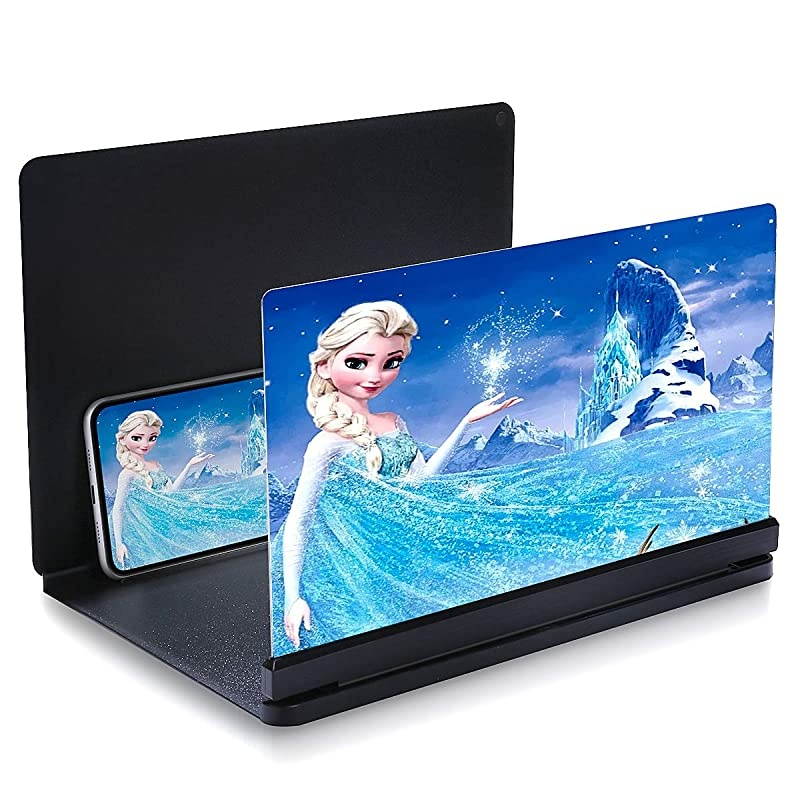 Magnifier for Cell Phone Phone Magnifier 12 Inches Foldable Phone StandSmart Phone Projector for Movies Videos and GamingBlack