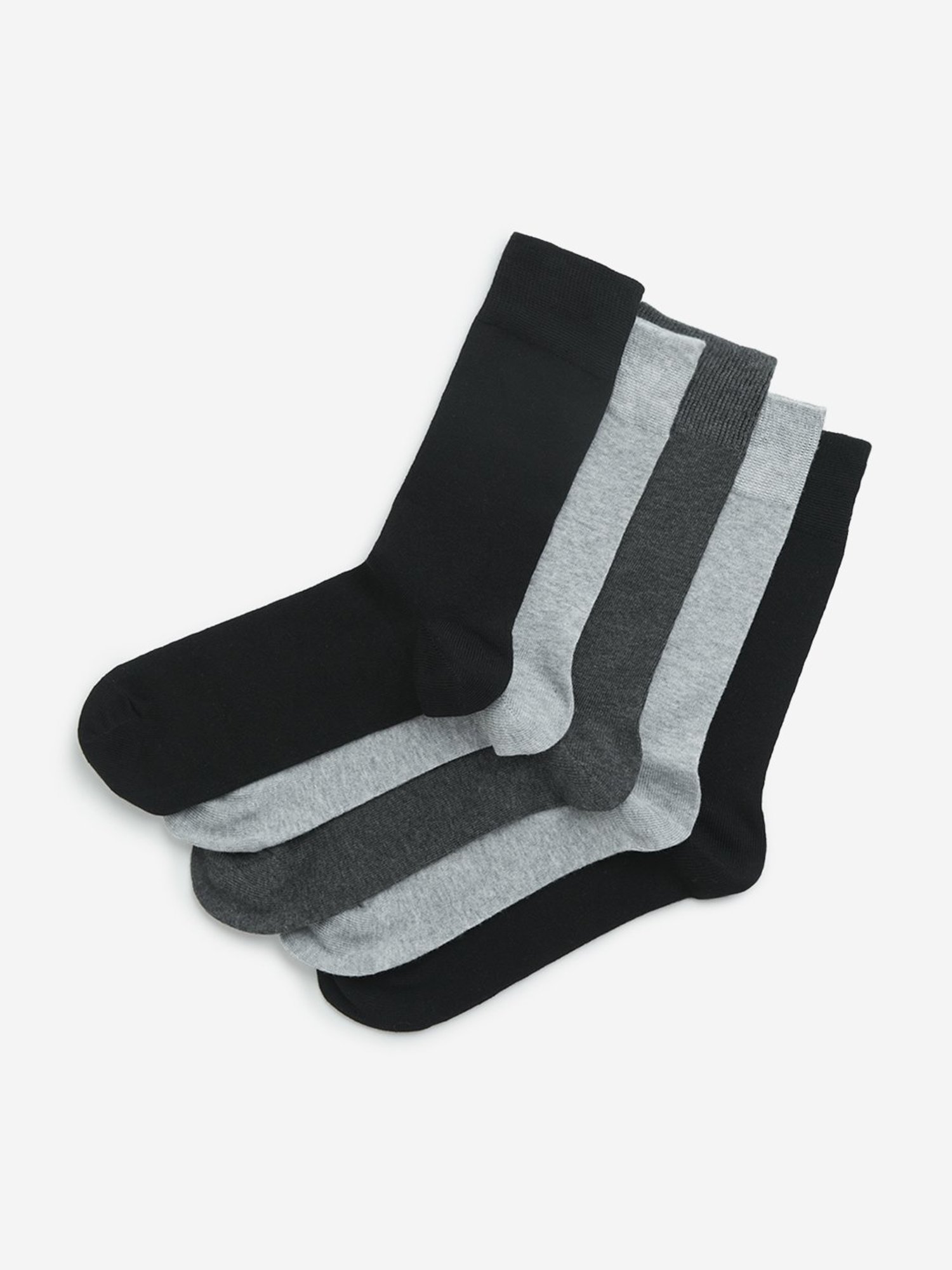 WES Lounge by Westside Grey Full Length Socks - Pack of 5