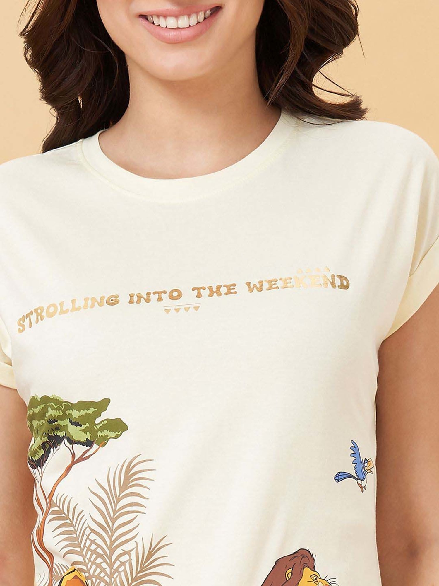 Dreamz by Pantaloons White Cotton Printed T-Shirt Shorts Set