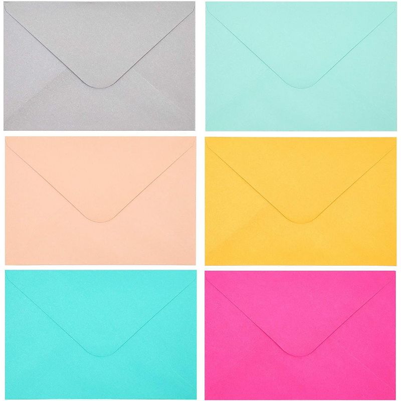 Pipilo Press 48-Pack Blank Note Cards with Colorful Envelopes, 6 Graphic Designs, Geometric & Stripes 4x8