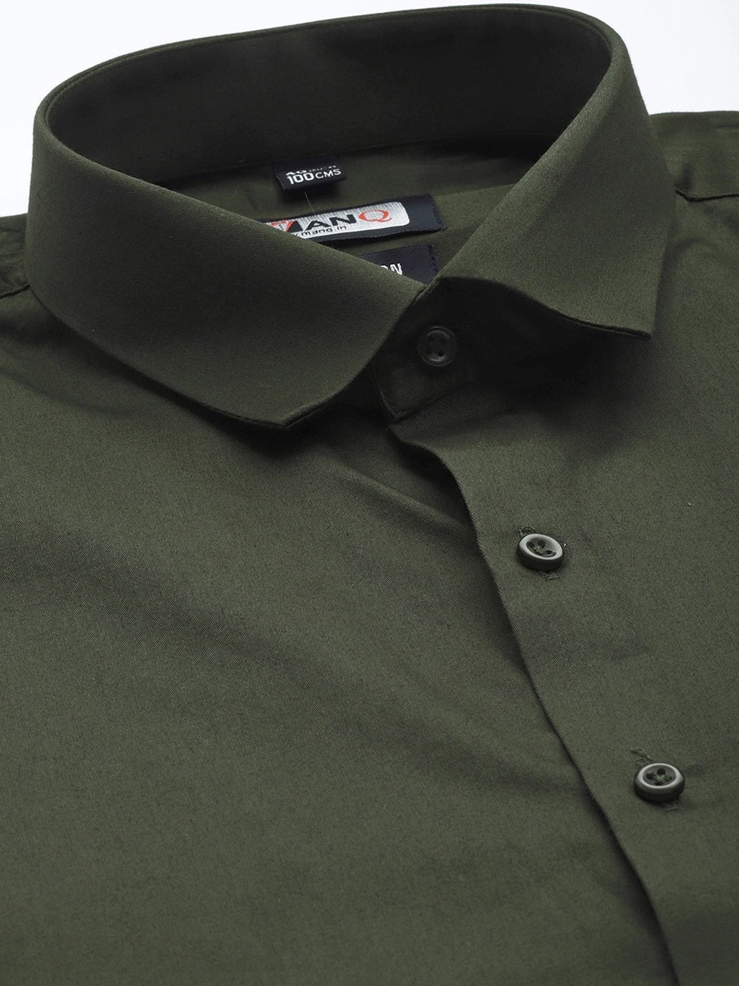 ManQ Olive Slim Fit Shirt
