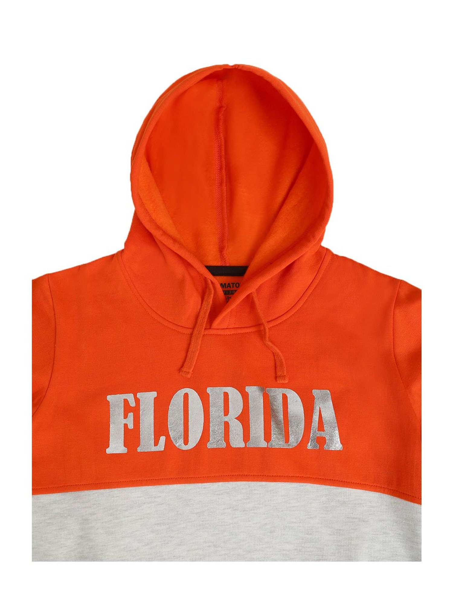 Li'l Tomatoes Kids Orange & Grey Graphic Print Hoodie