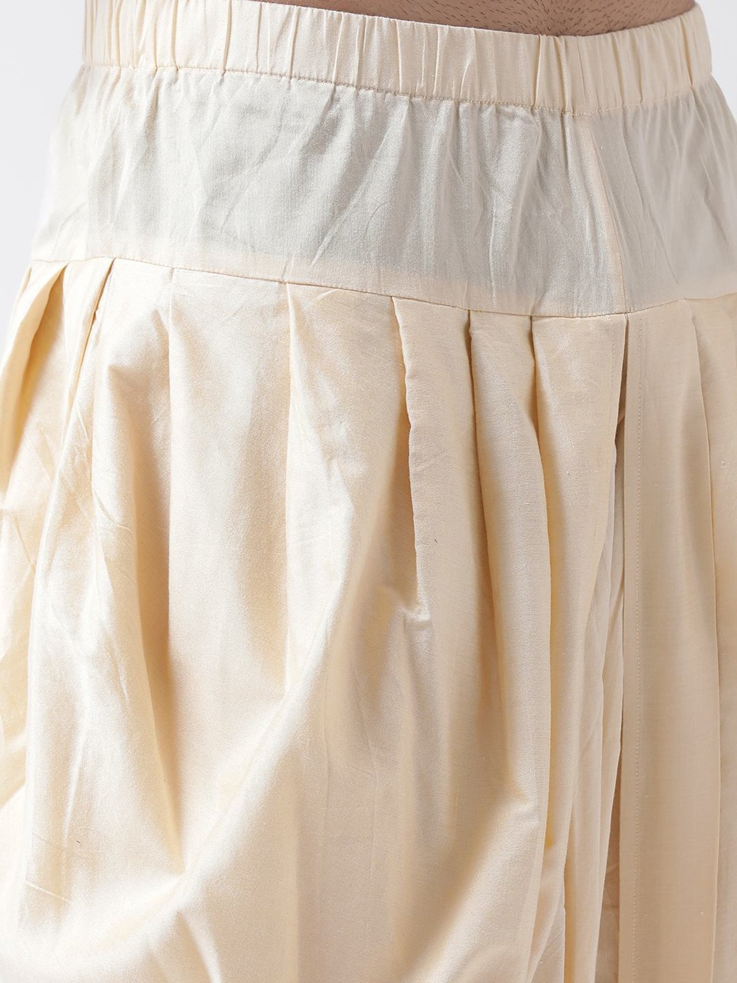 Ramraj ALAMEEN White Cotton Solid Dhotis