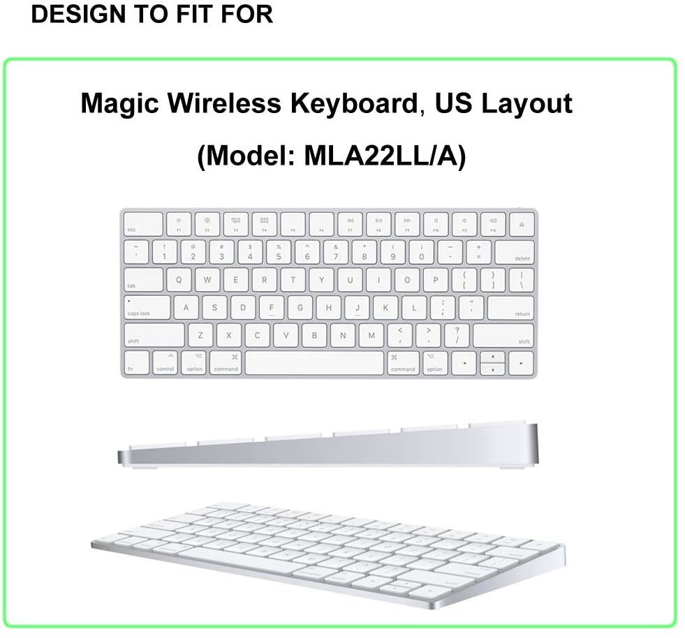 ProElife Ultra Thin Silicone Full Size Keyboard Cover Skin for 2017 2018 Apple iMac Magic Keyboard with Numeric Keypad MQ052LL/A A1843 (Item Folded in Packaging), Semi-Transparent Clear