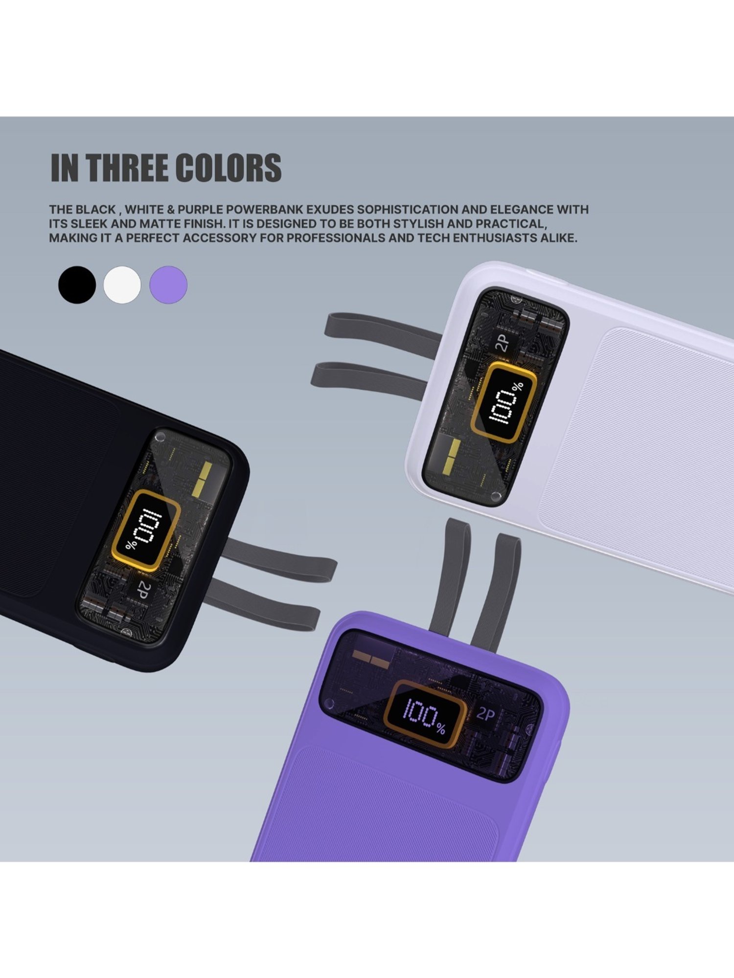 Onelife Power 11, 10000 mAh 30W Fast Charging Power Bank with PD3.0 30W for 2 USB-C Ports (Purple)