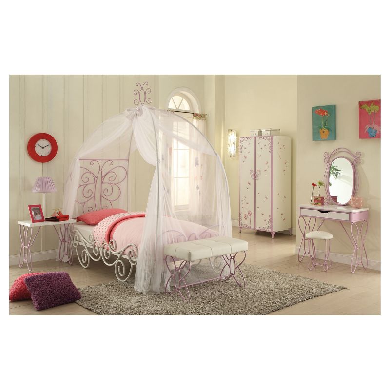 Vanity Set White Purple - Acme Furniture