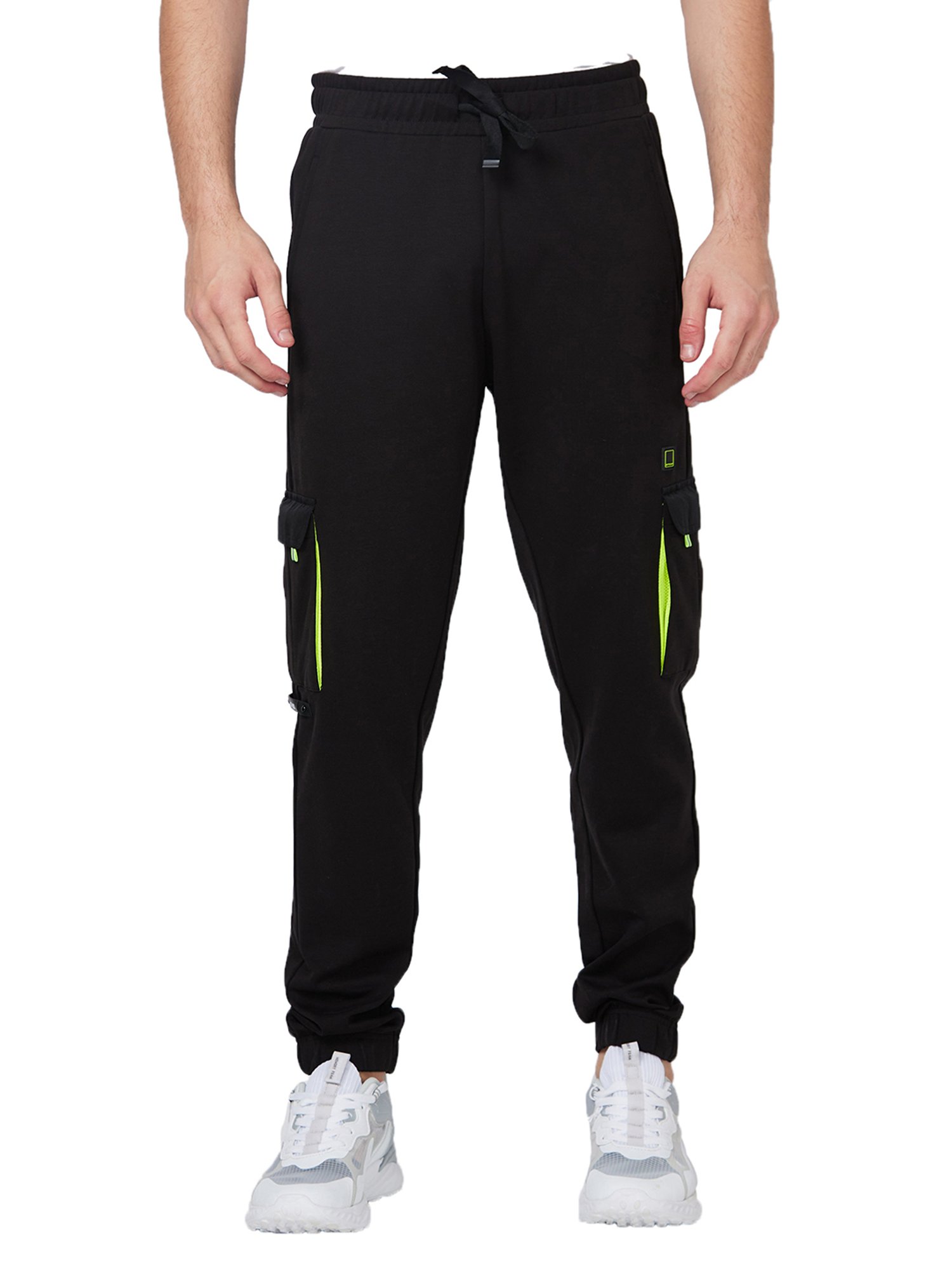 Spykar Black Regular Fit Cargo Joggers