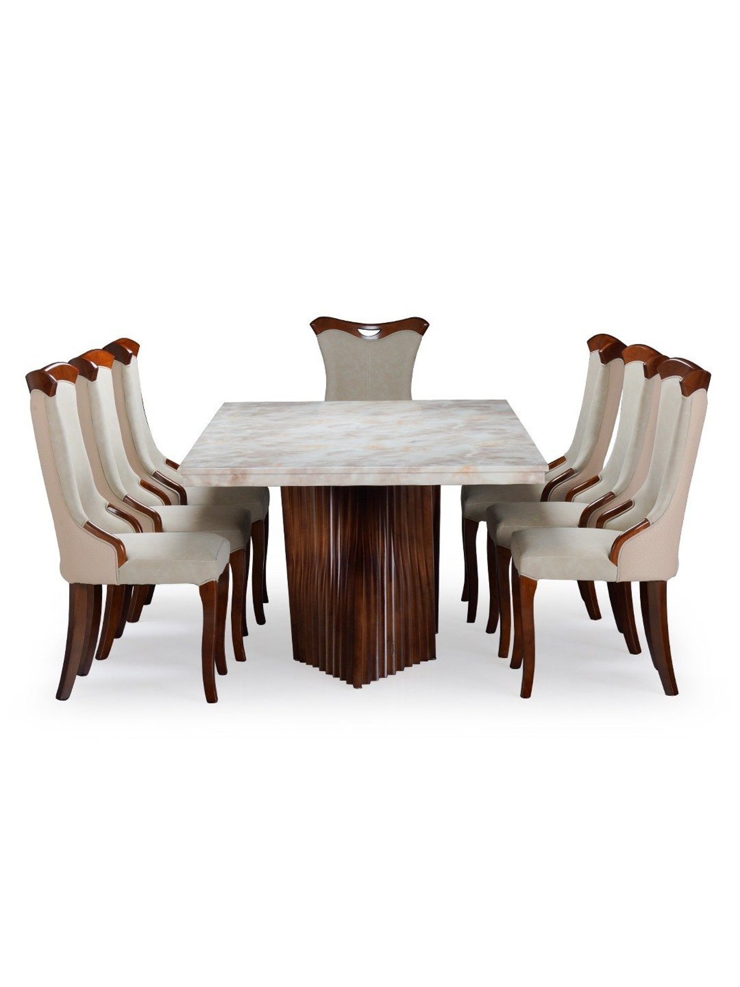 Nilkamal Olivia Brown Solid Wood - Rubberwood 6 Seater Dinning Table set