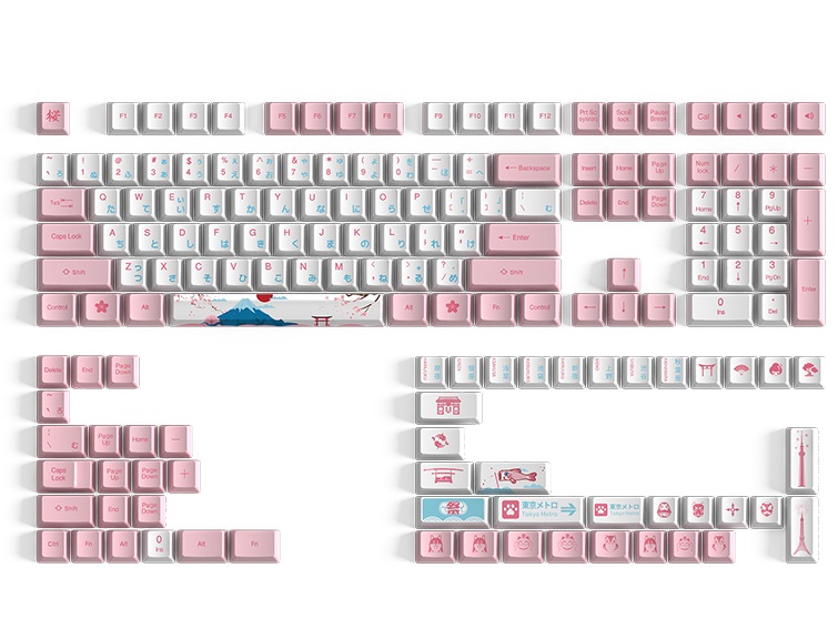 Akko Carbon Retro 158-Key ASA Profile PBT Double-Shot Full Keycap Set for Mechanical Keyboards with Collection Box