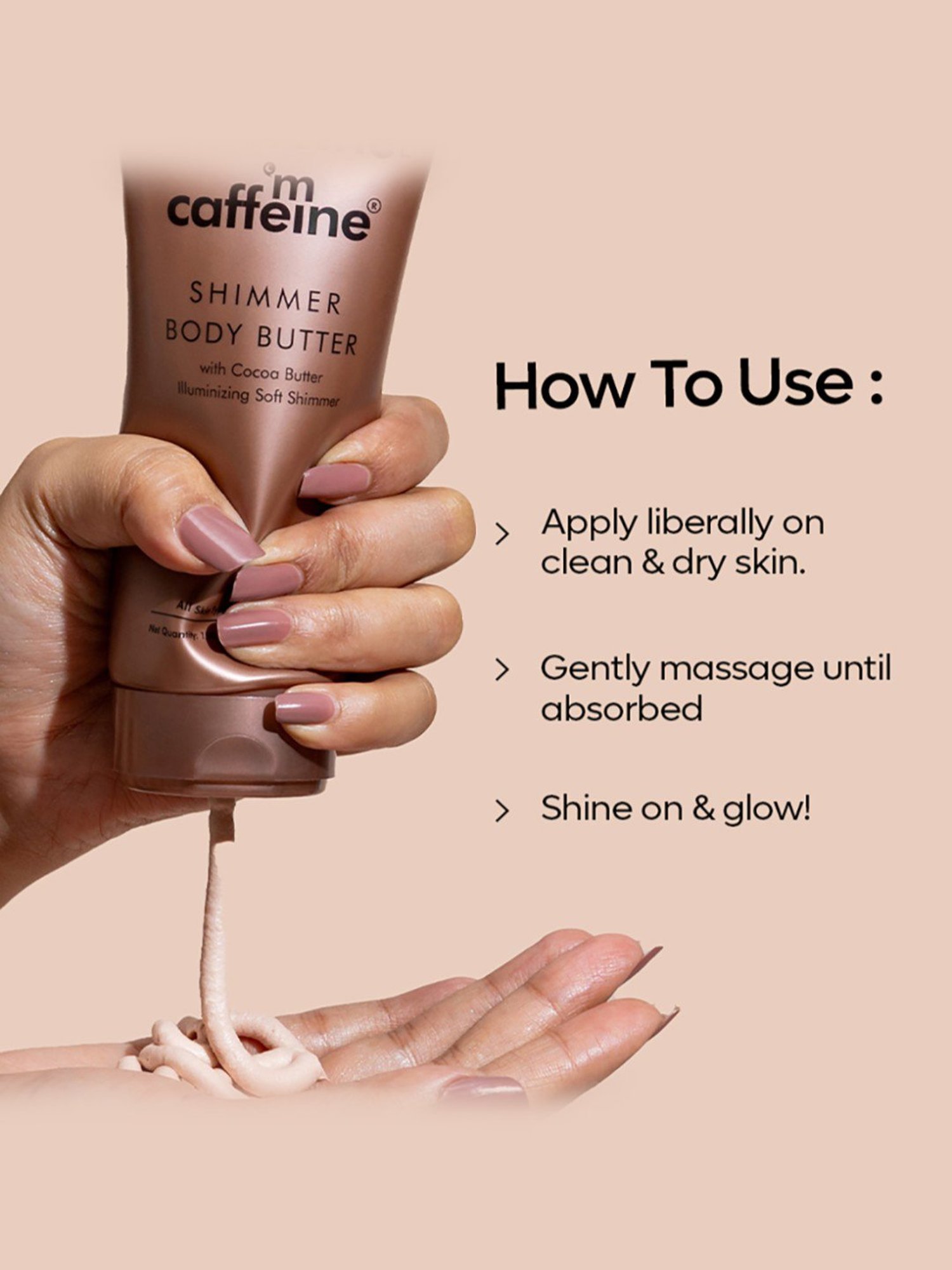 mCaffeine Shimmer Body Butter with Cocoa Butter - 150 gm