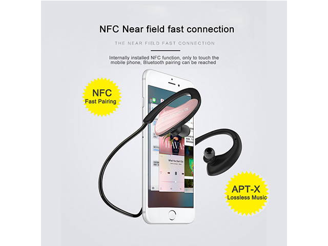 AutofeelSunriseoffice Wireless Bluetooth Earphone Headset Headphone With Mic 3D Bass Stereo Neckband Sport NFC Fast Pairing Earbuds For Mobile Phone iPhone Xiaomi Samsung