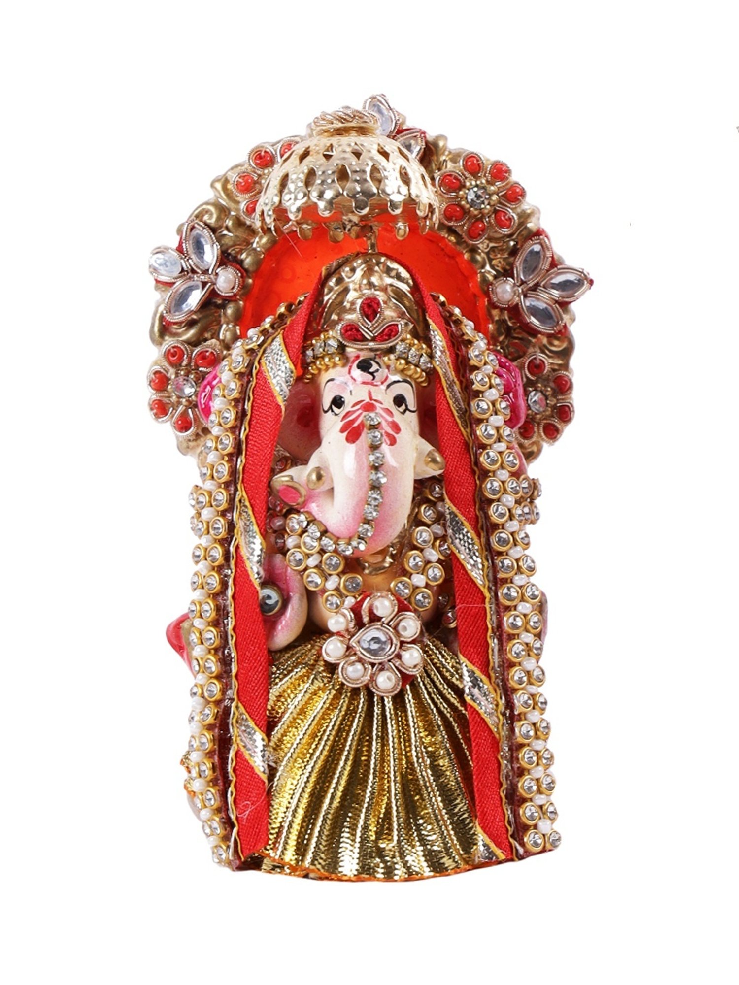 Aapno Rajasthan Solid Multicolor Terracotta Laxmi & Ganesh Idol - Set of 2
