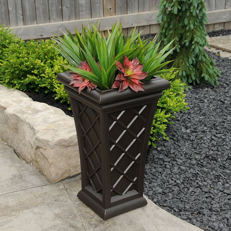 28" Square Georgian Tall Planter Espresso - Mayne