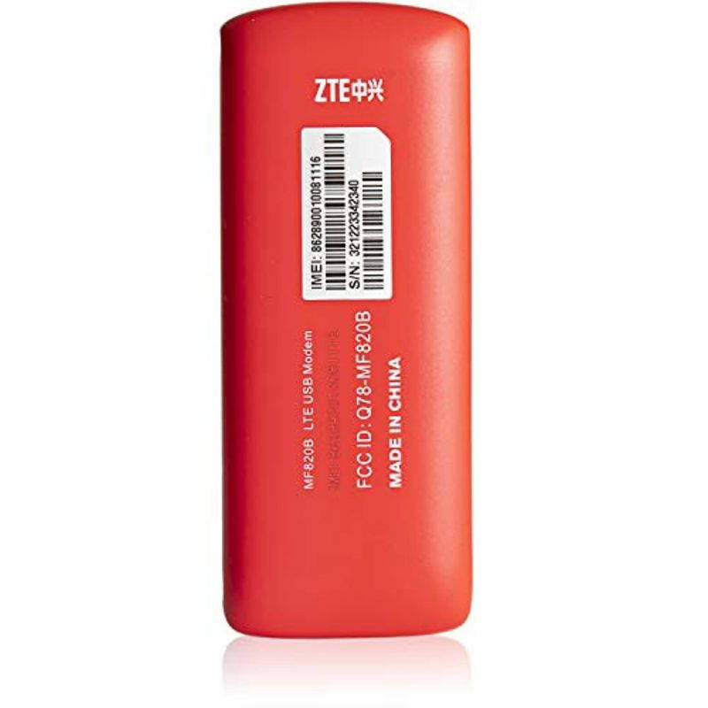 ZTE MF820B 4G LTE USB Modem (GSM Unlocked) - Retail packaging (JS-screen-6-21-621)