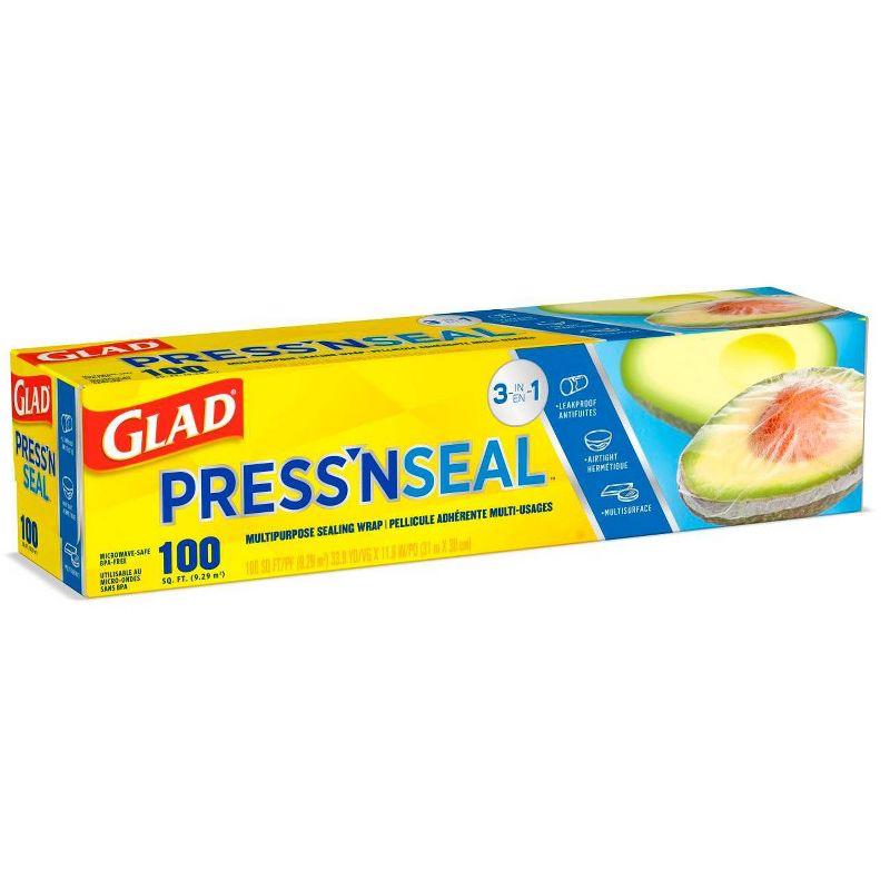 Glad Press'N Seal + Plastic Food Wrap - 100 sq ft