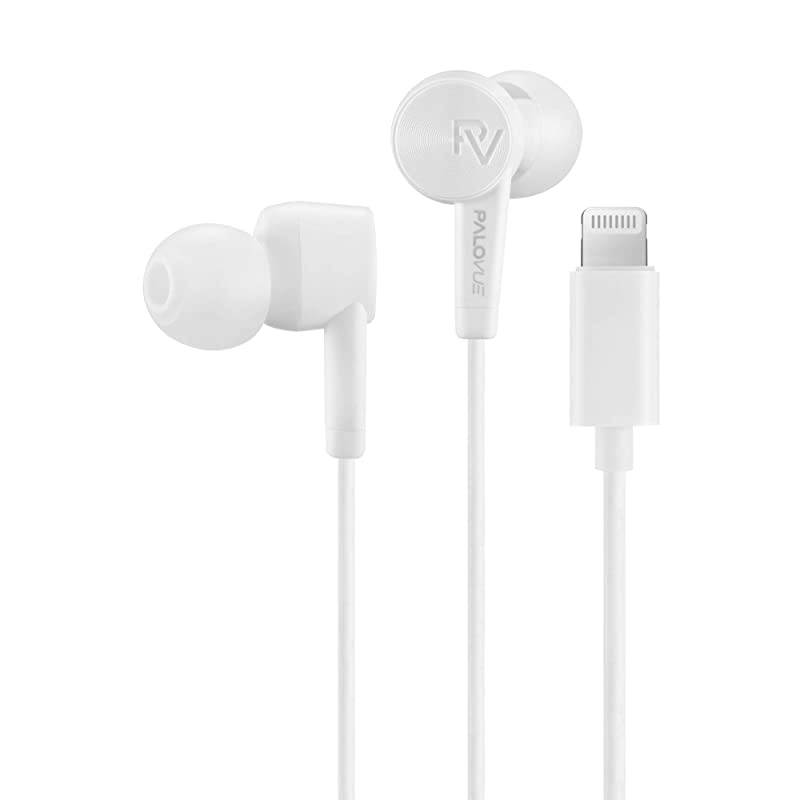 Lightning Headphones Earphones Earbuds Compatible iPhone 12 11 Pro Max iPhone X XS Max XR iPhone 8 Plus iPhone 7 Plus MFi Certified with Microphone Controller SweetFlow White