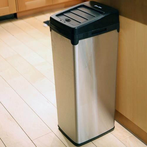 iTouchless IT14SB 52 Liter Touchless Trashcan Square Black