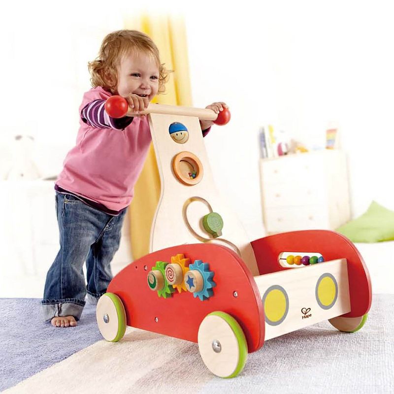 Hape Toys E0370 Toddler Baby Push and Pull Toy Wonder Walker Cart for 12+ Months