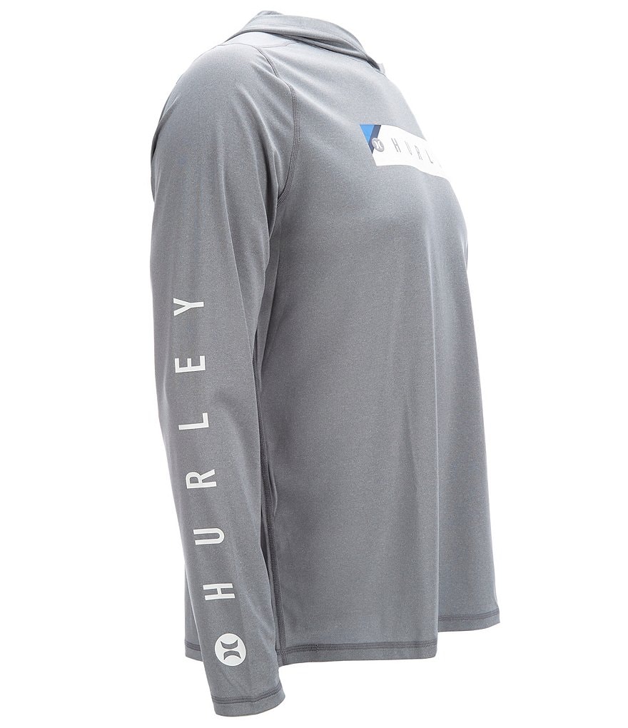 Hurley UPF Barred Hrbrid Long-Sleeve Pull-Over Hoodie