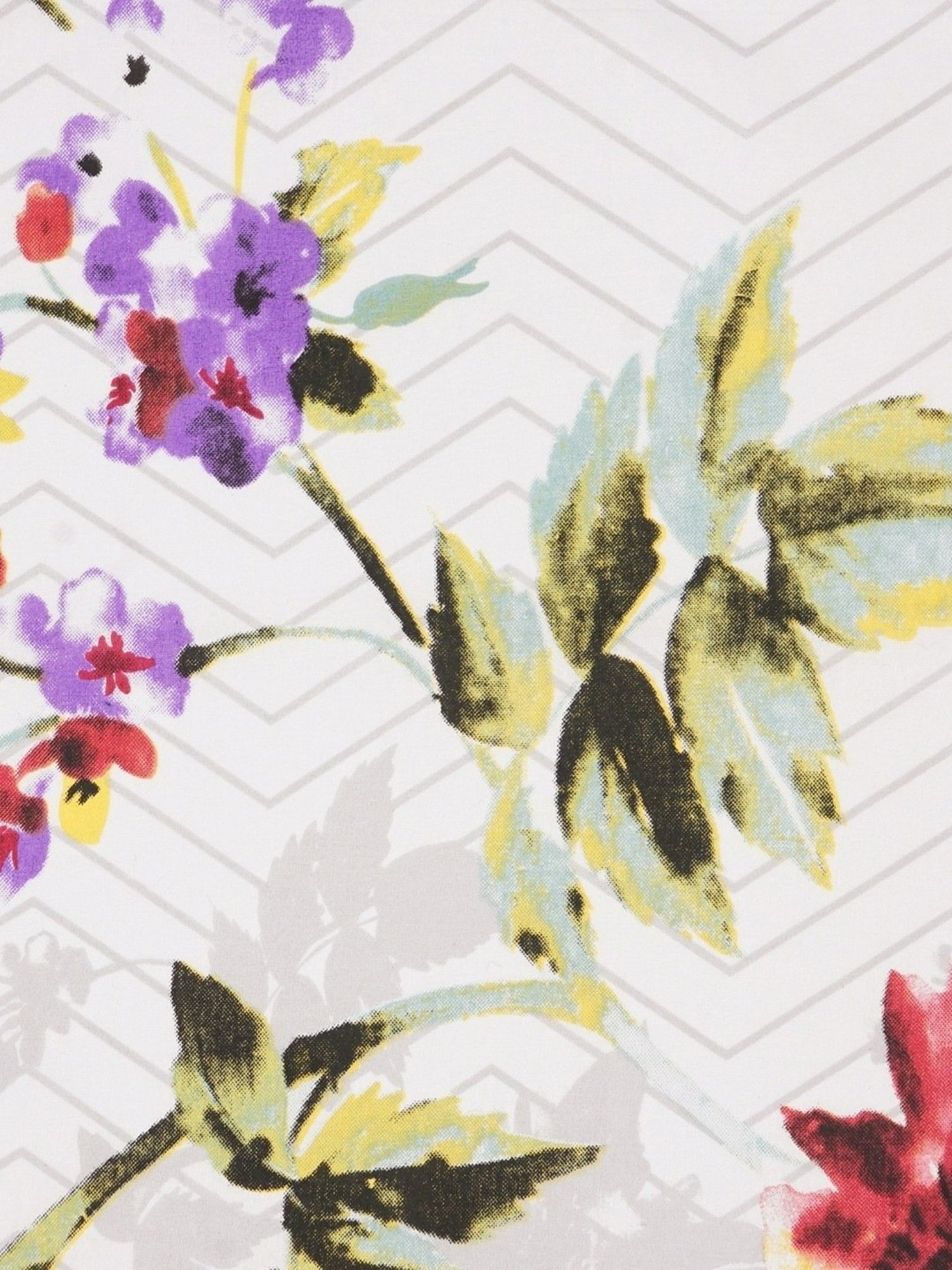 SEJ by Nisha Gupta Floral Purple 160 TC Cotton Double Bed Sheet with 2 Pillow Covers