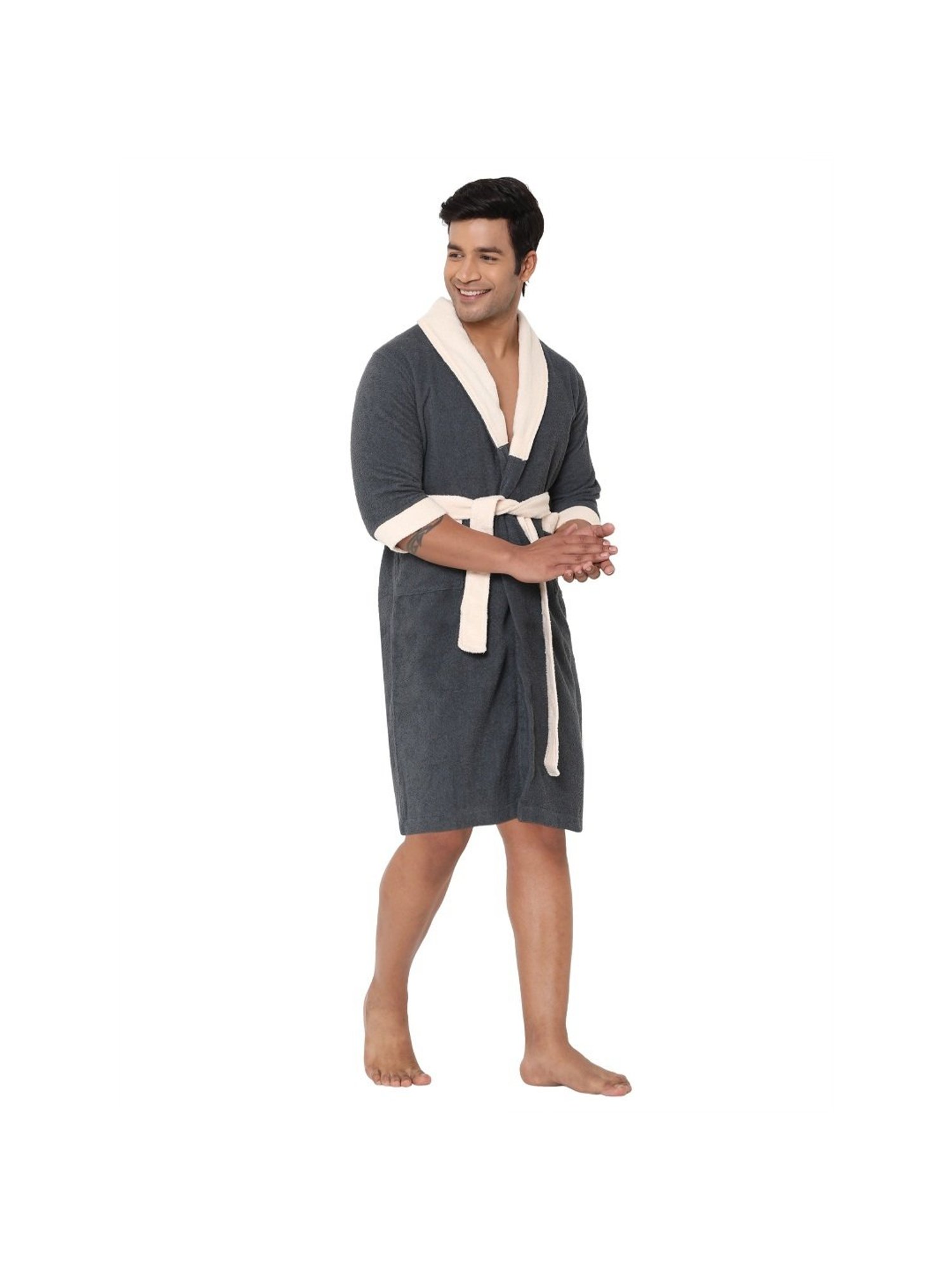 Spaces Unwinders Grey Nylon Bath Robe