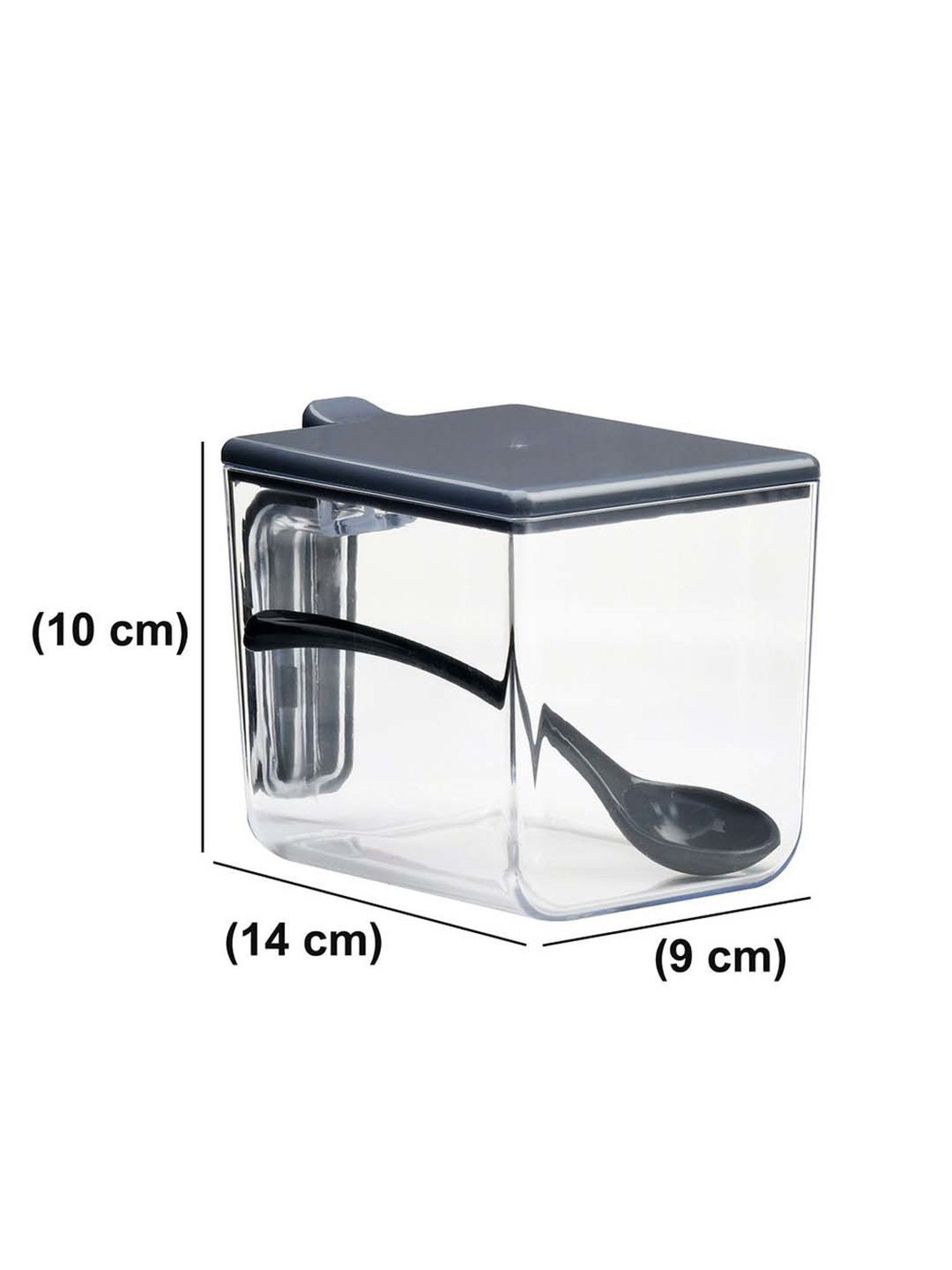 @home Nilkamal Grey Polypropylene Kitchen Condiment Spice Containers - Set of 3