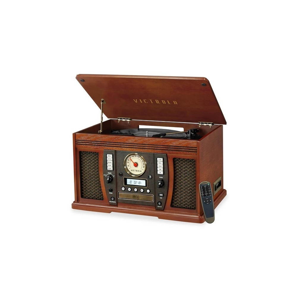 Aviator 8-in-1 Bluetooth Turntable Mahog