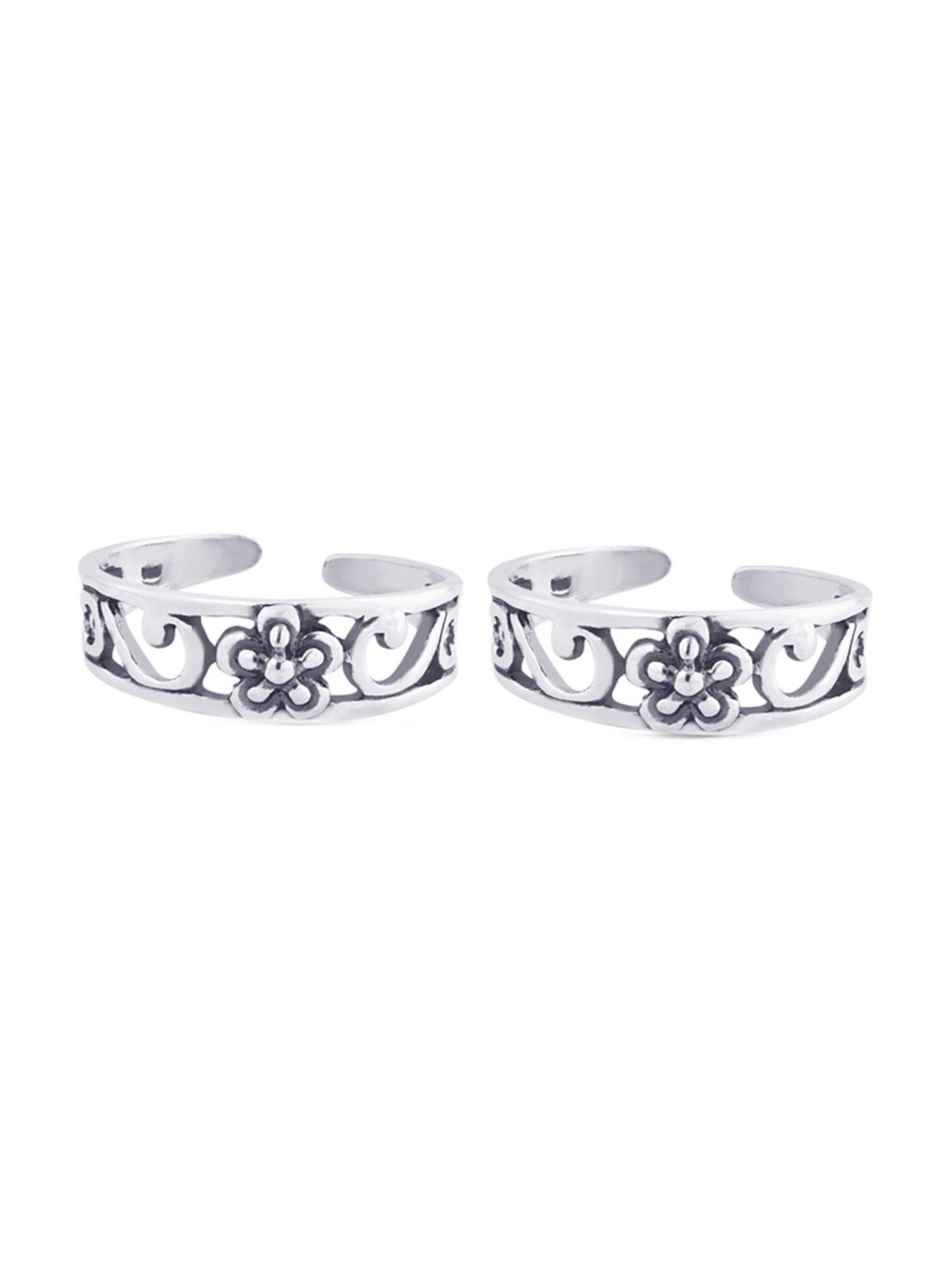 Taraash Floral 92.5 Sterling Silver Toe Ring