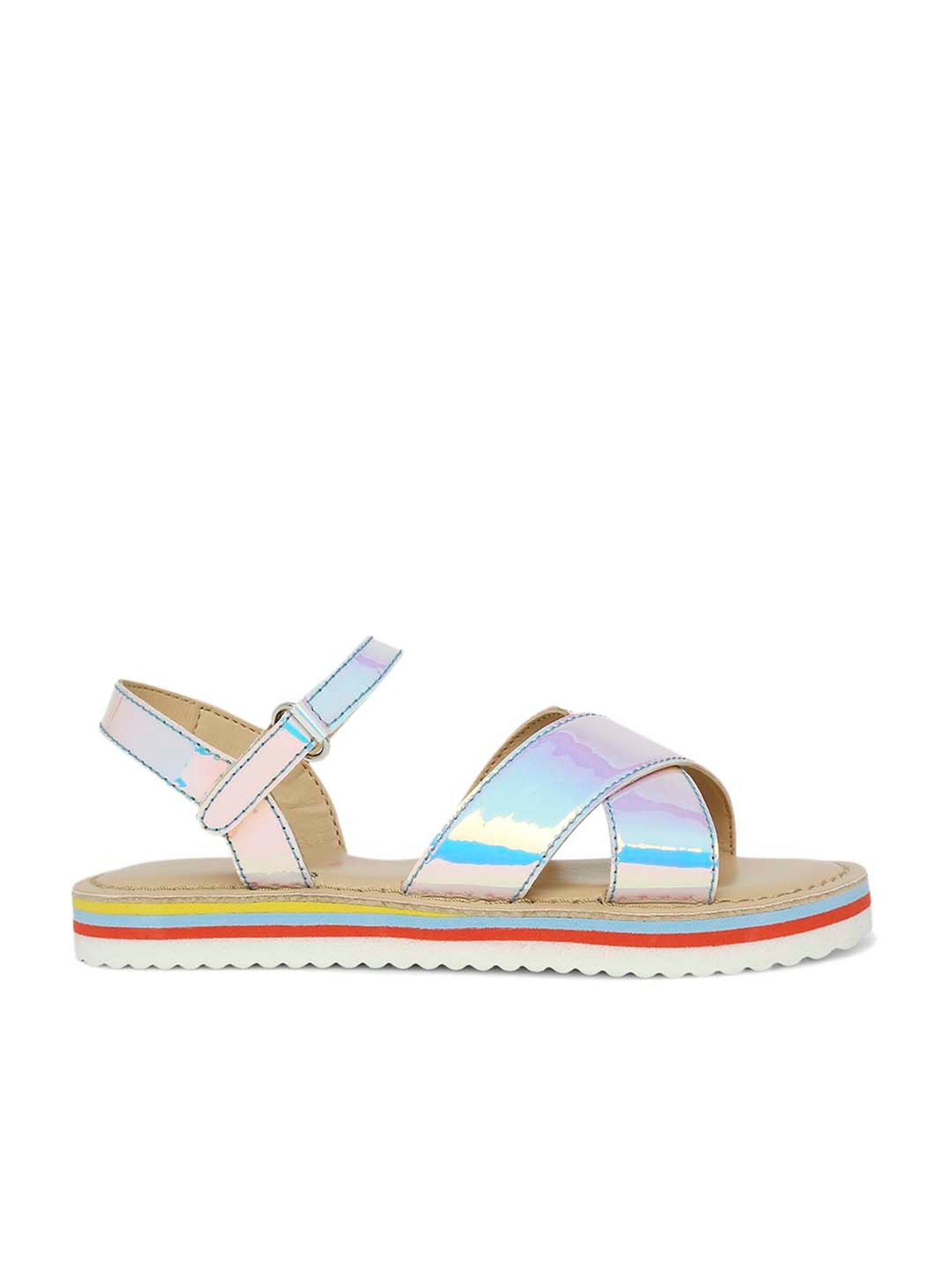 Aria Nica Kids Silver Ankle Strap Sandals