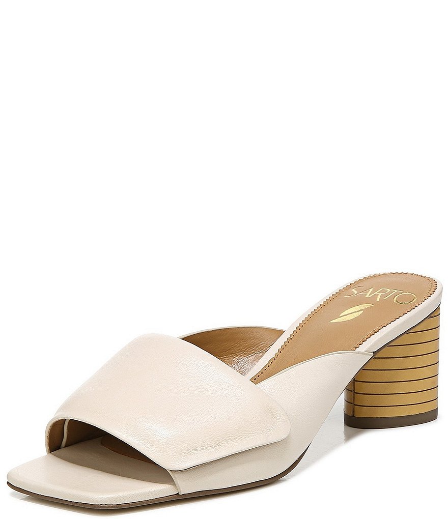 Sarto by Franco Sarto Violet Leather Square Toe Mules
