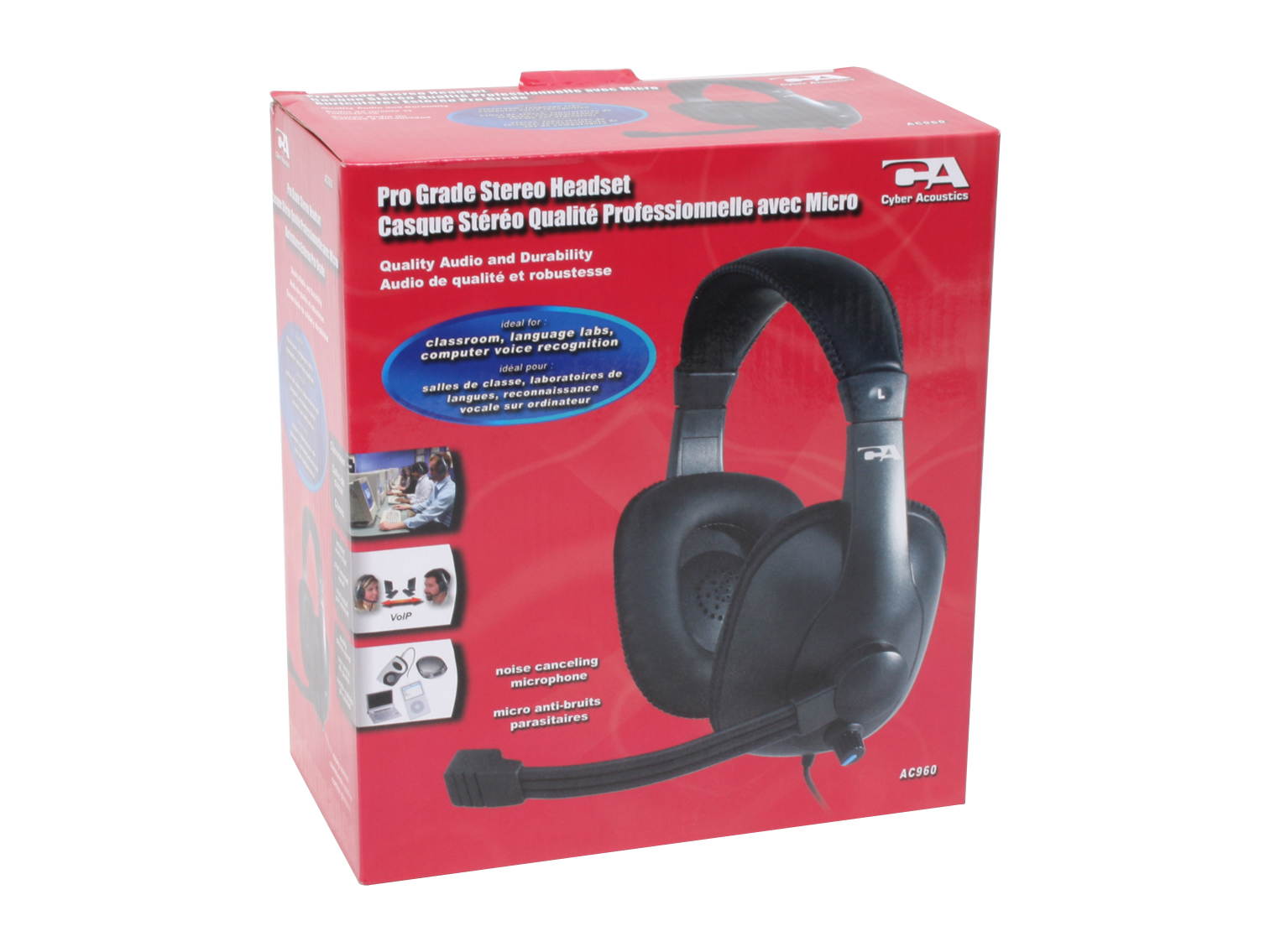 Cyber Acoustics AC-960 Circumaural Educational Series Stereo Headset and Boom Mic