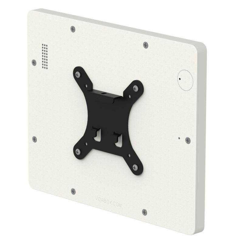 VidaMount White Home Button Covered Enclosure and Tilting VESA Slim Wall Mount [Bundle] compatible with iPad 2/3/4