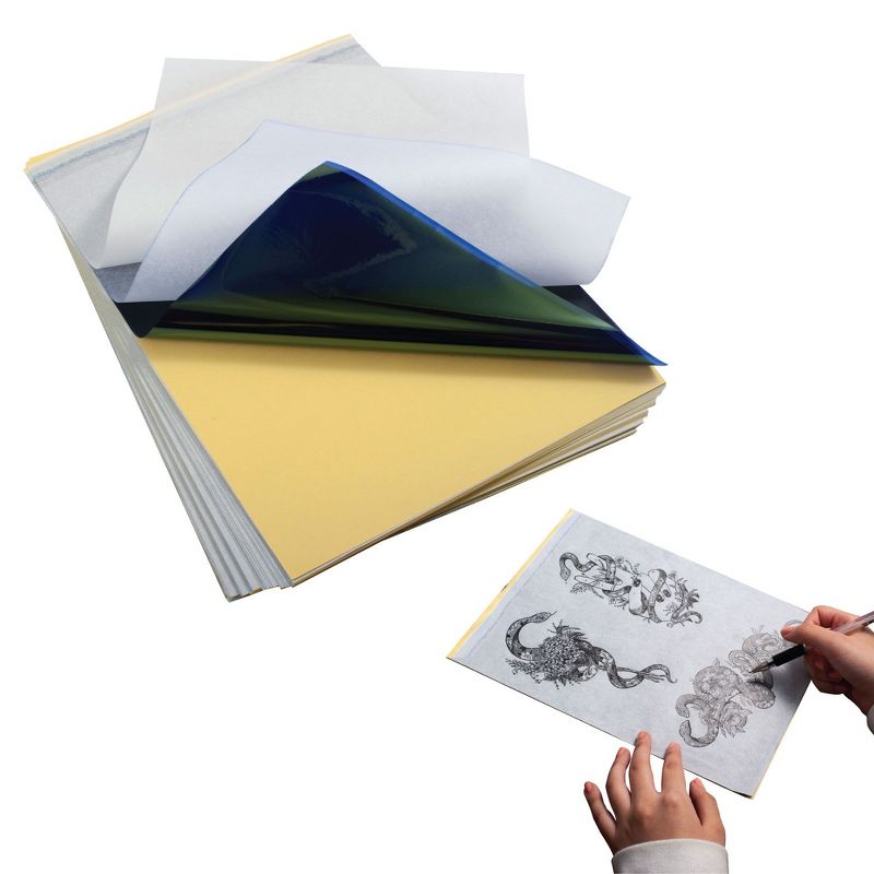 Zodaca 50 Sheets Tattoo Transfer Paper, A4 Size Stencil Transfer Tracing Paper for Tattooing, DIY Arts & Crafts
