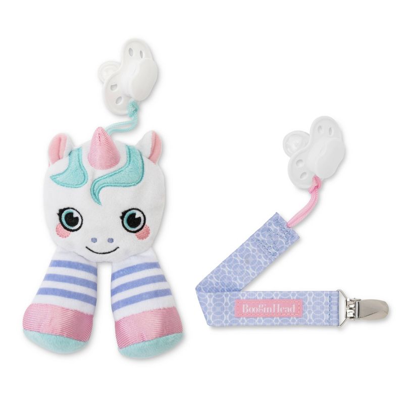 BooginHead Plush PaciPal & PaciGrip Set - 2pk Unicorn