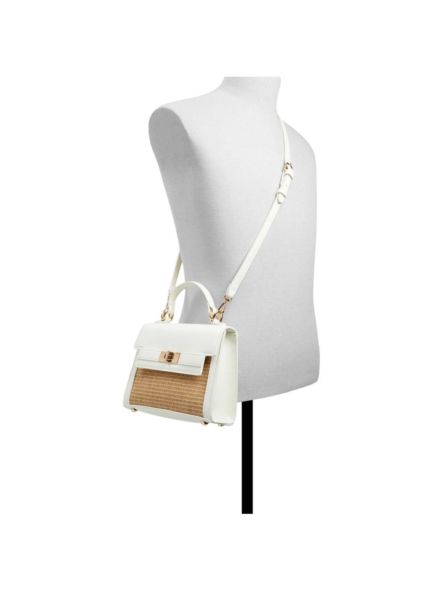 Call It Spring White & Beige Solid Small Handbag