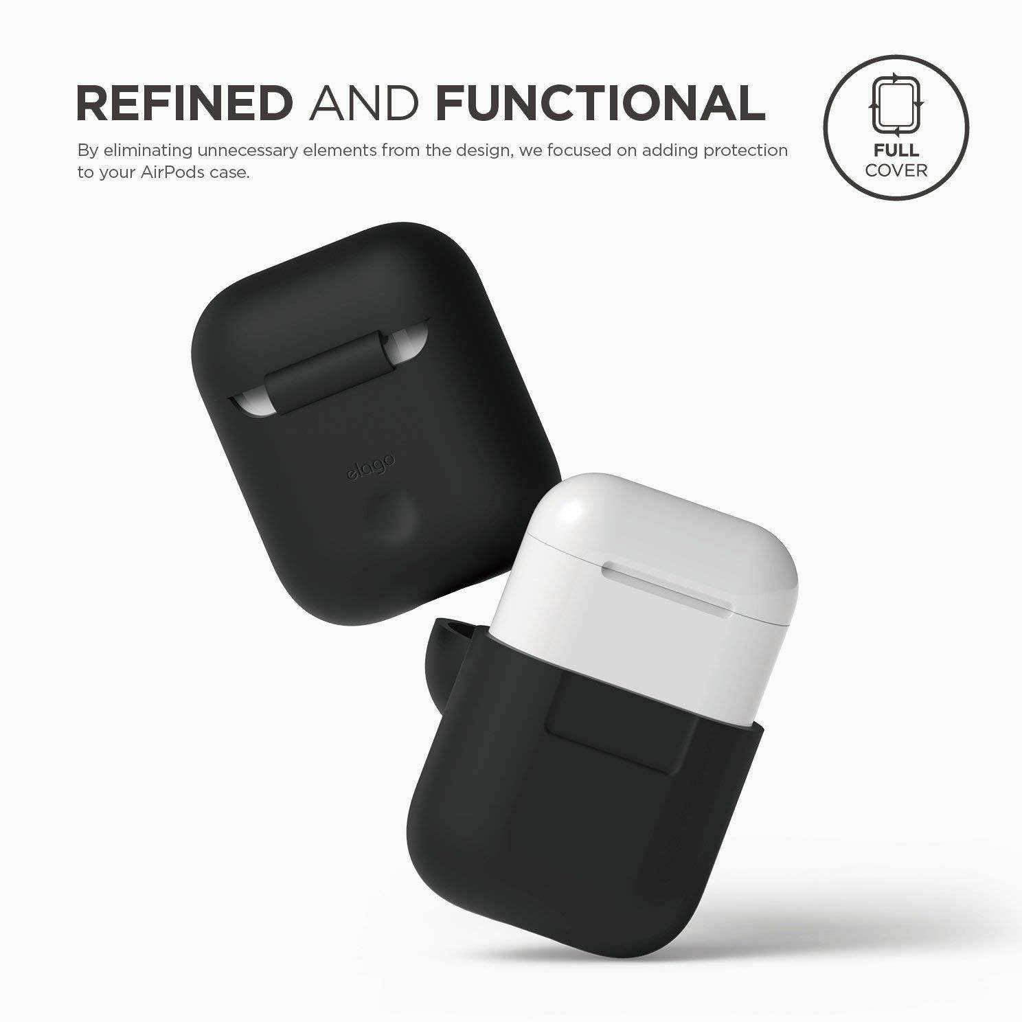 elago AirPods Silicone Case [Black] - [Extra Protection] for AirPods Case