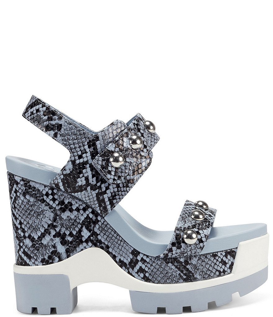 Jessica Simpson Baysie Studded Snake Print Platform Sandals