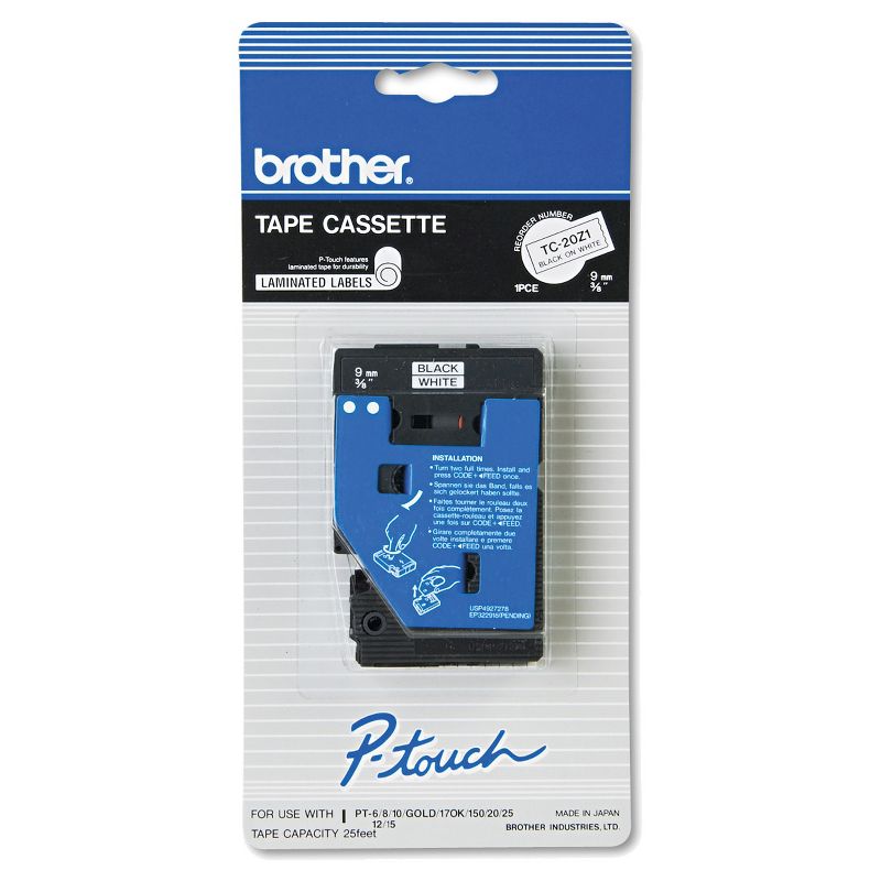 Brother P-Touch TZe Extra-Strength Adhesive Laminated Labeling Tape - Black/Yellow