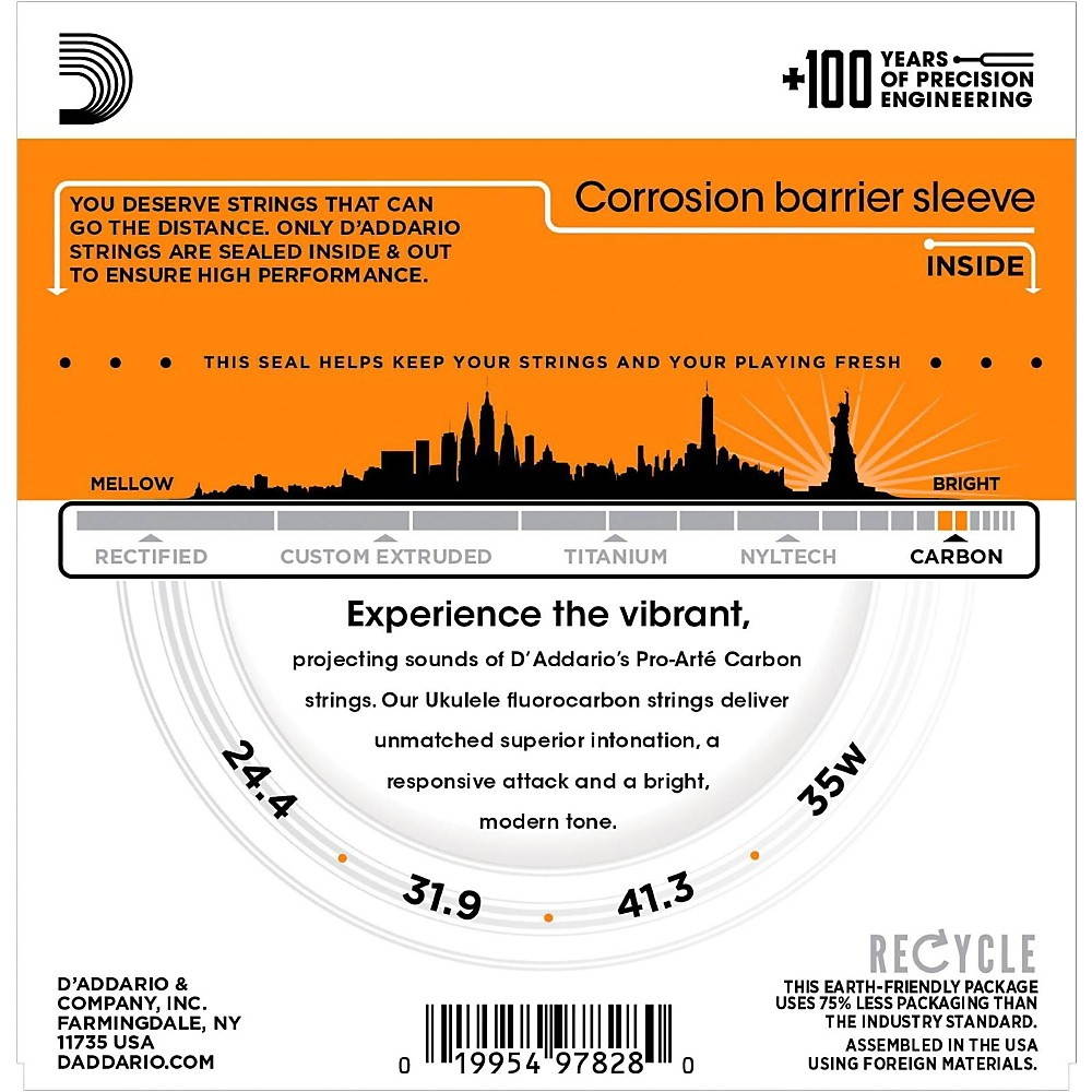 D'Addario EJ99B Pro-Arte Carbon Baritone Ukulele Strings