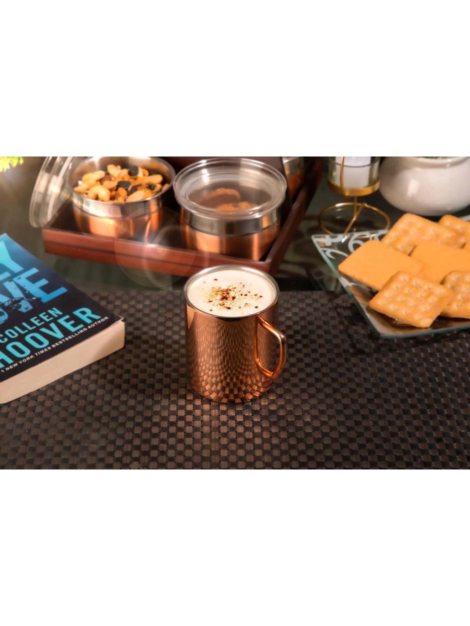 FnS Rose Gold Stainless Steel Coffee Mug (0.3 L) - Set of 6