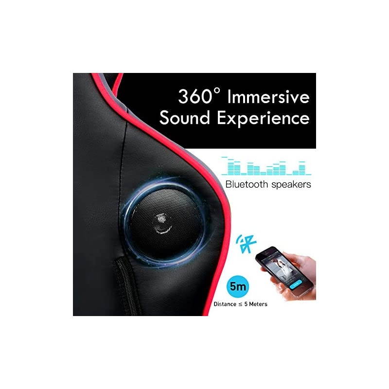 Gaming Chair with Speakers Bluetooth Music Video Game Chair Audio Ergonomic Design Heavy Duty Office Computer Desk Chair Gt890M,Blue (red)