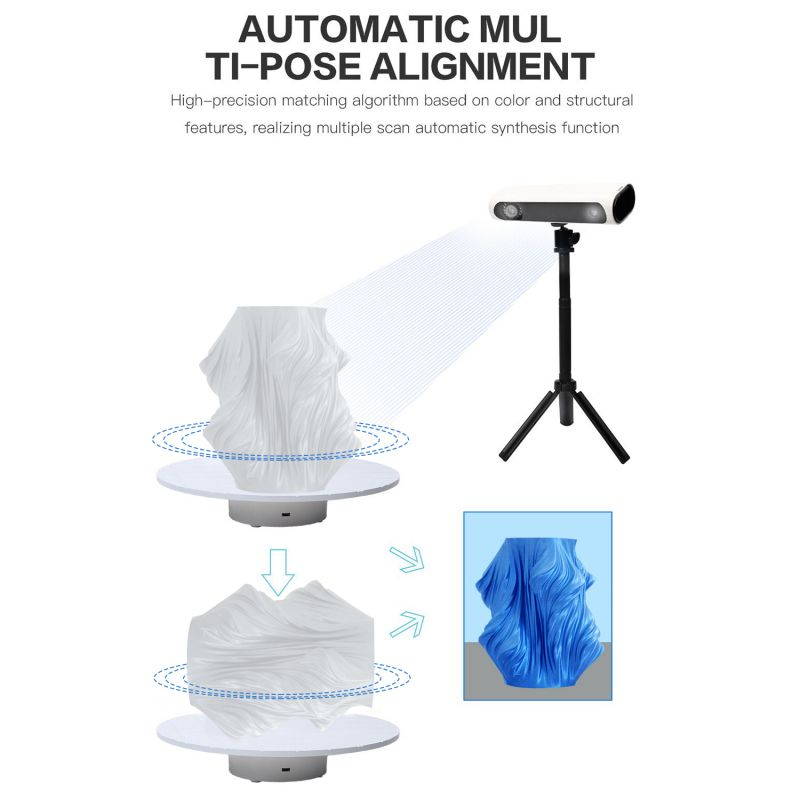 Original Creality CR-SCAN01 Portable 3D Scanner 3D Modeling Scanner High Precision Support OBJ/STL Output with Turntable for 3D Printing Industrial Design Modeling