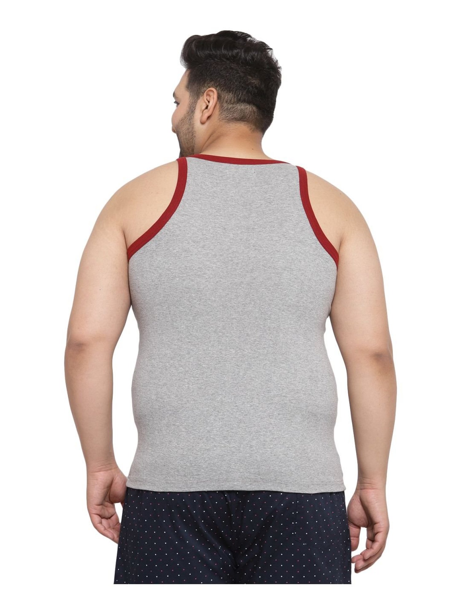 Melon by PlusS Grey Cotton Regular Fit Vest