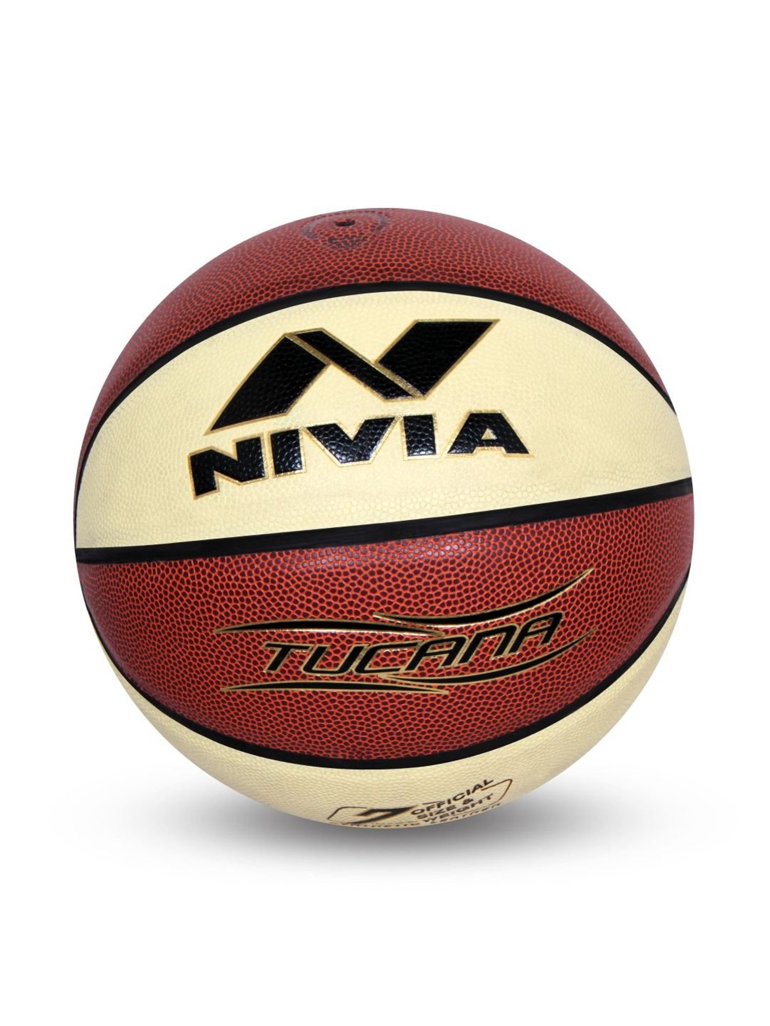 Nivia Tucana Brown & Beige Basketball (Size-6)