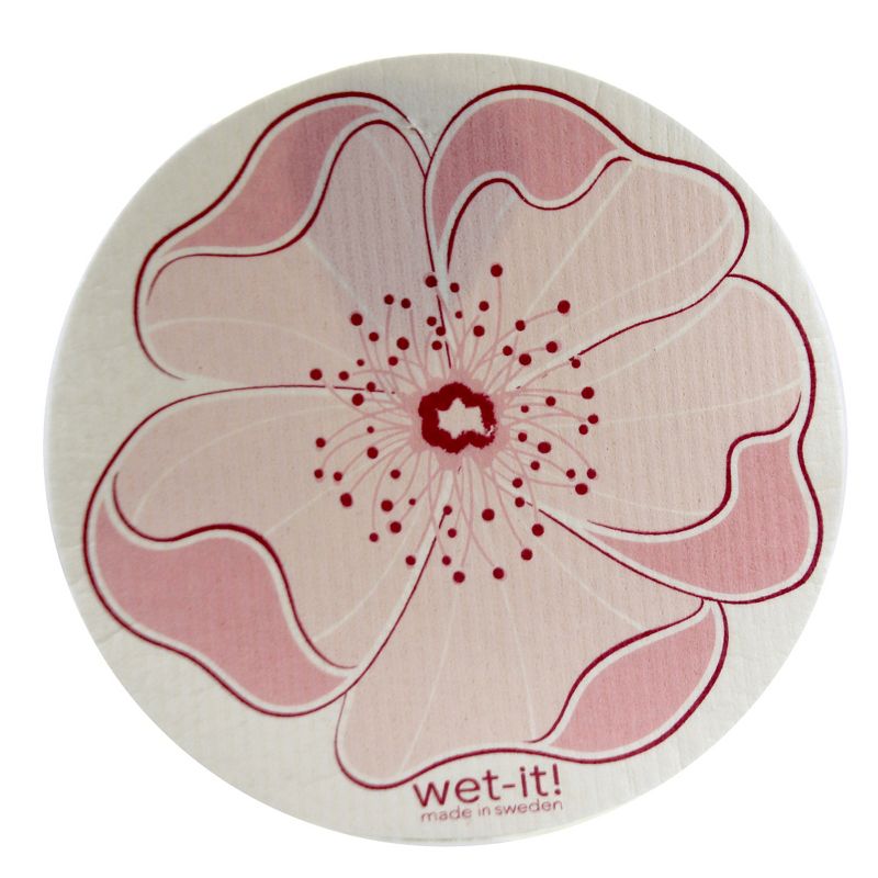 Swedish Dish Cloth 9.25" Round Flowers Set/3 Absorbantsunflower Daisy  -  Dish Cloth