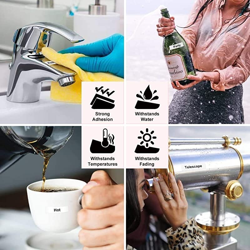 Compatible Label Tape Replace Dymo D1 Labels Tape 45013 S0720530 Refill for DYMO LabelManager 160 210D 260P 280 360D 420P 450D Label Maker,1/2 Inch x 23 Feet (12mm x 7m) Black on White, 4-Pack