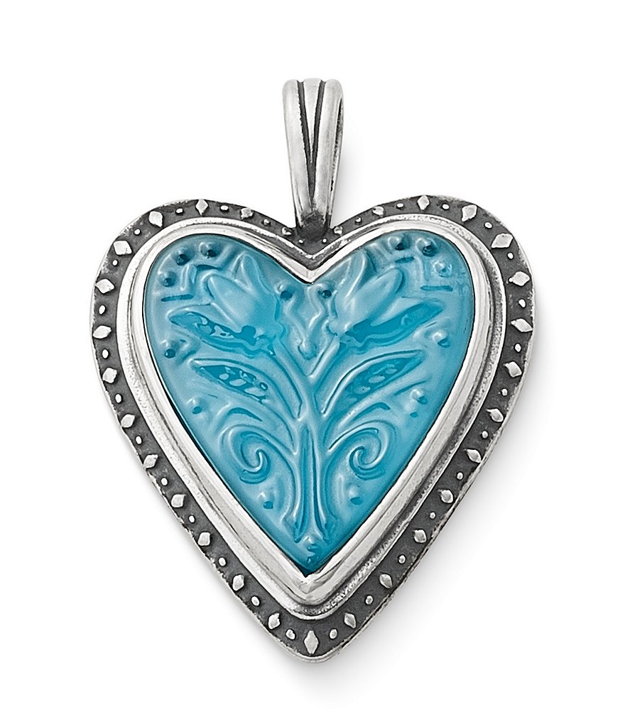 James Avery Sculpted Hearts and Tulips Blue Triplet Pendant