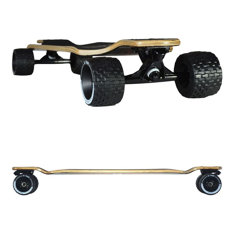 MBS 40026 Atom Drop Through 39-Inch Longboard Skateboard Cruiser with All-Terrain Wheels, Black and Wood
